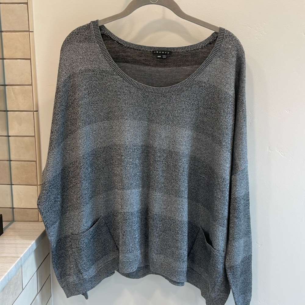 Theory striped boxy sweater